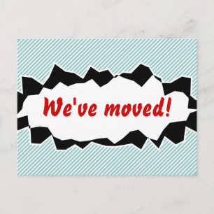 We've moved moving postcards ripped paper