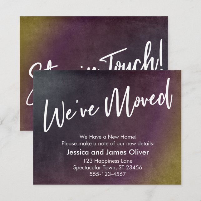 We've Moved Multicolored Grunge Announcement (Front/Back)