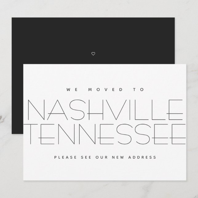 We've Moved Nashville Tennessee Modern New Home Announcement (Front/Back)