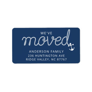 We've Moved Nautical Anchor Return Address Label