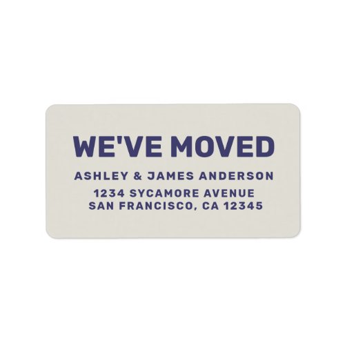 Weve Moved Navy Blue Gray New Address Label