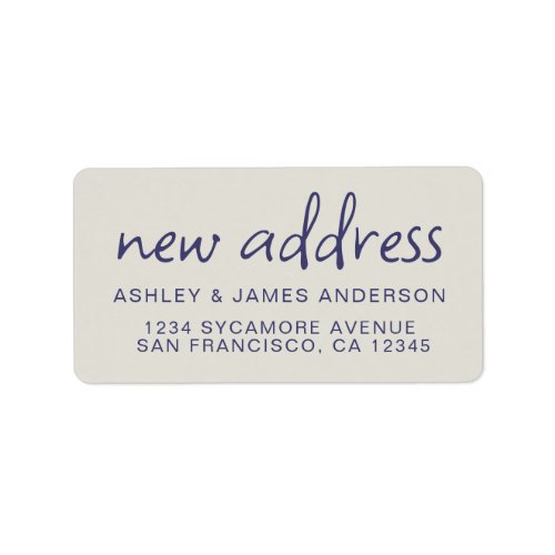 Weve Moved Navy Blue Gray New Address Label