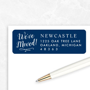 Weve Moved Navy New Home Address Label