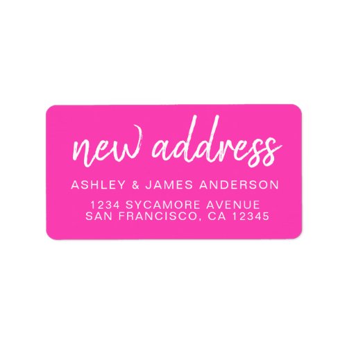 Weve Moved Neon Pink New Address label