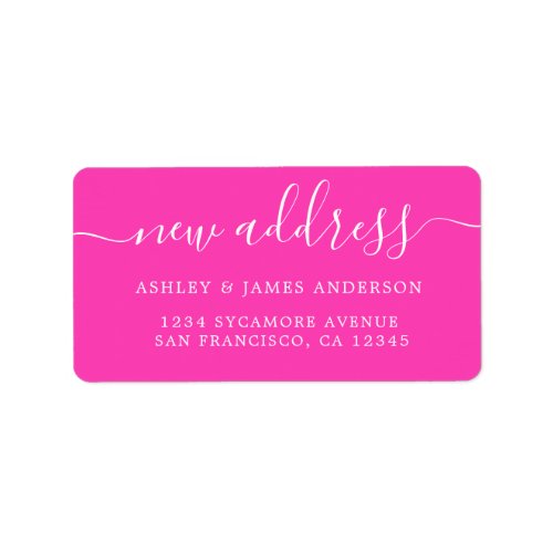 Weve Moved Neon Pink New Address label