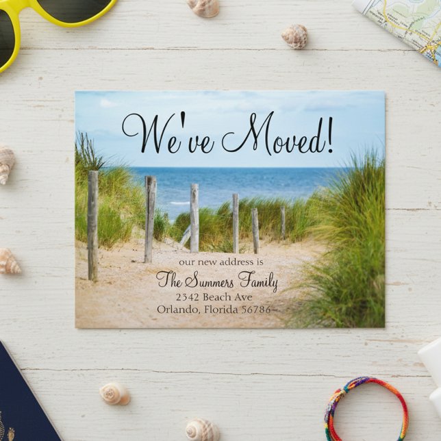 We've Moved New Address Announcement Beach Ocean Postcard (Creator Uploaded)