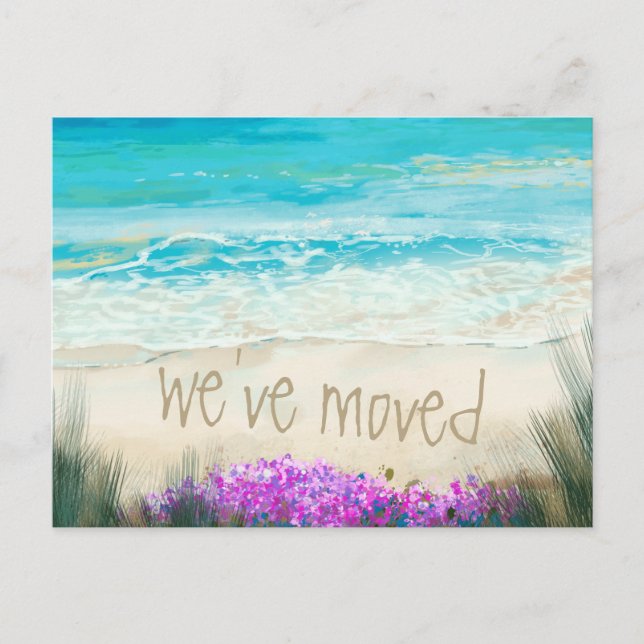We've Moved New Address Announcement Beach Ocean Postcard (Front)