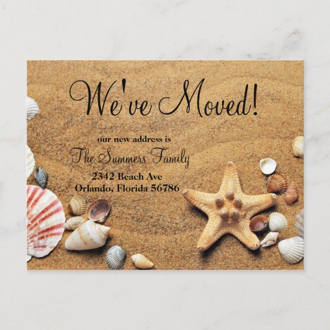 We've Moved New Address Announcement Beach Sand (Front)