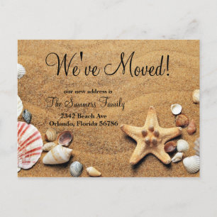 We've Moved New Address Announcement Beach Sand Postcard