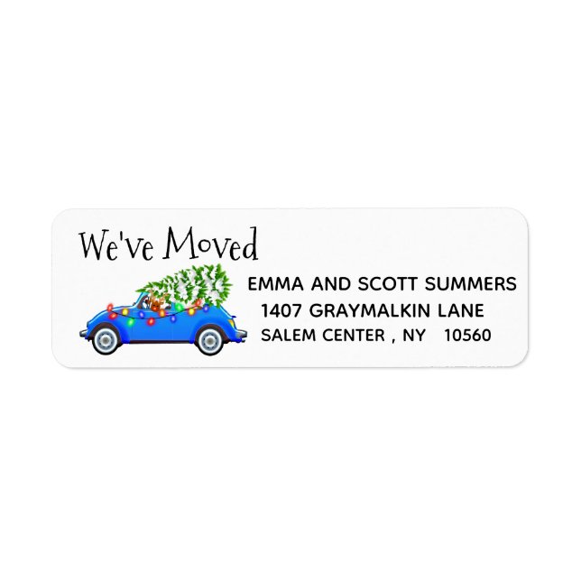We've Moved New Address Announcement Christmas Label (Front)