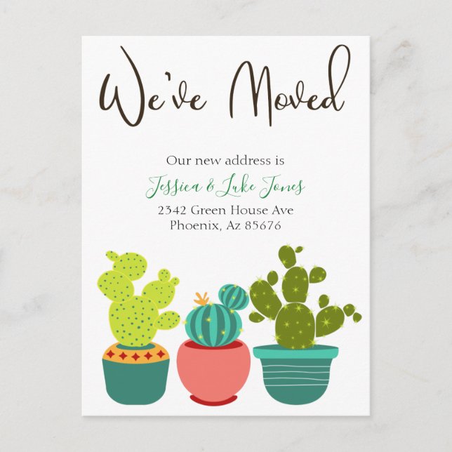 We've  Moved New Address Announcement House Cactus (Front)