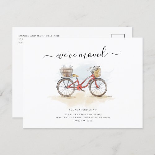 Weve Moved New Address Bicycle Moving Announcement Postcard