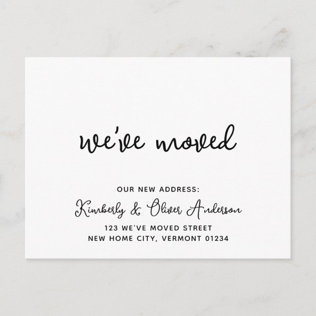 We've Moved New Address Modern Calligraphy Moving  Announcement Postcard (Front)
