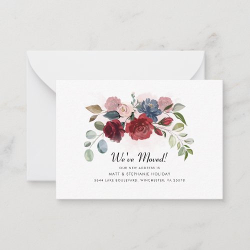 Weve Moved New Address Modern Floral Moving Note Card