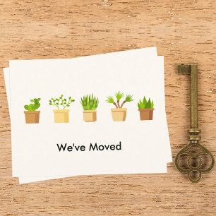 We've Moved New Address Modern Plants Announcement Postcard