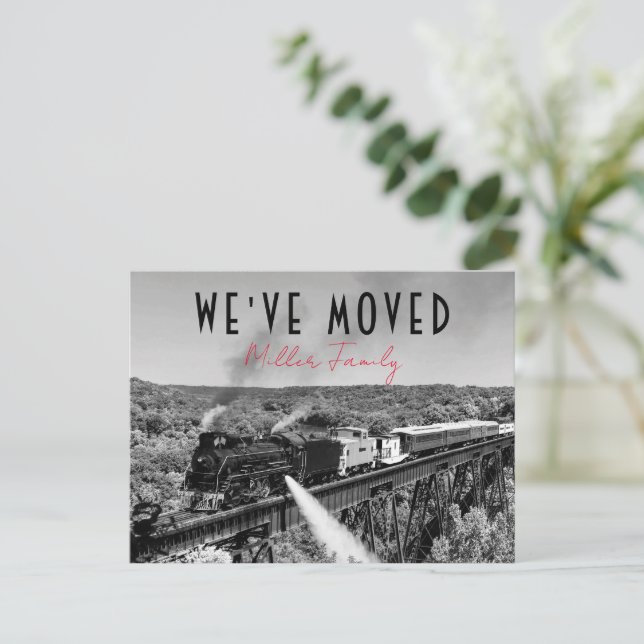  We've Moved New Address Moving Announcement B&W Postcard (Standing Front)