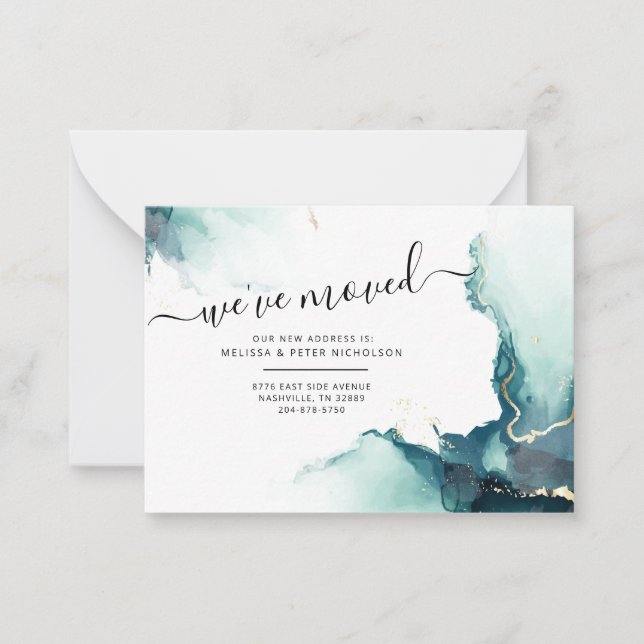 We've Moved New Address Moving Note Card (Front)
