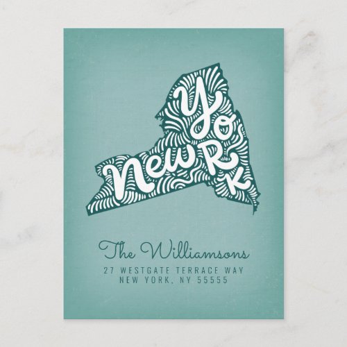 Weve Moved  New Address  New York Postcard
