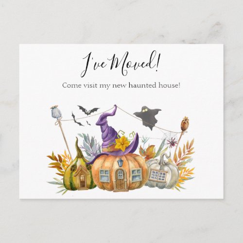 Weve Moved New Address Notice Moving Halloween An Announcement Postcard