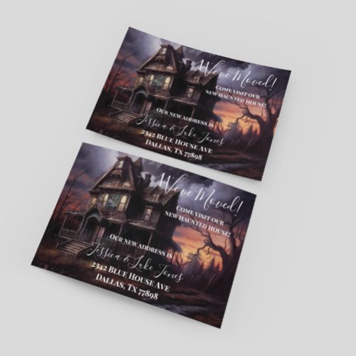 Weve Moved New Address Notice Moving Halloween Announcement Postcard