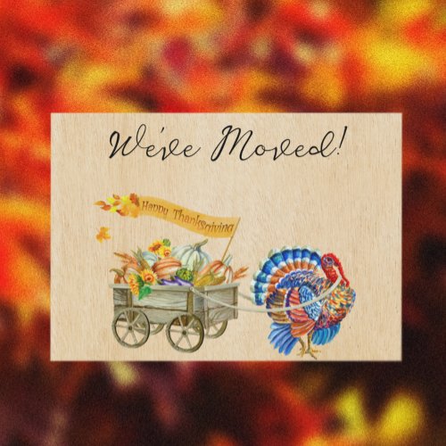 Weve Moved New Address Notice Moving Thanksgiving Announcement Postcard