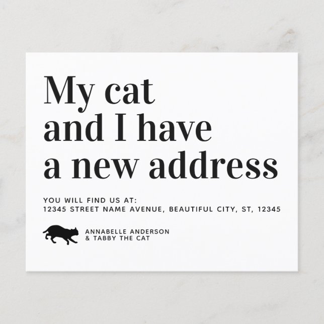 We've Moved New Address Pet Cat Moving Annoucement (Front)