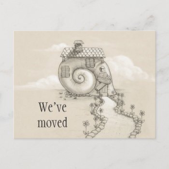 We've Moved New Address Snail House Postcard by tashatzazzle at Zazzle