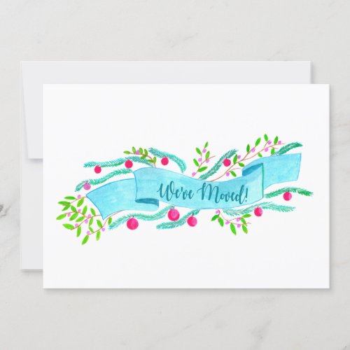 Weve MovedNew Address  watercolor Christmas Invitation