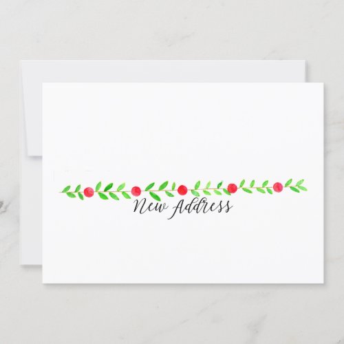 Weve MovedNew Address  watercolor Christmas Invitation