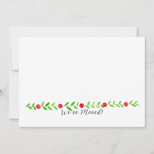 We've Moved/New Address , watercolor Christmas Invitation (Front)