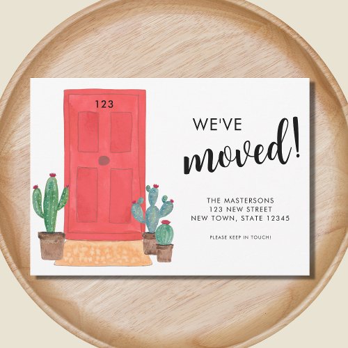Weve Moved New Address Watercolor Door Announcement