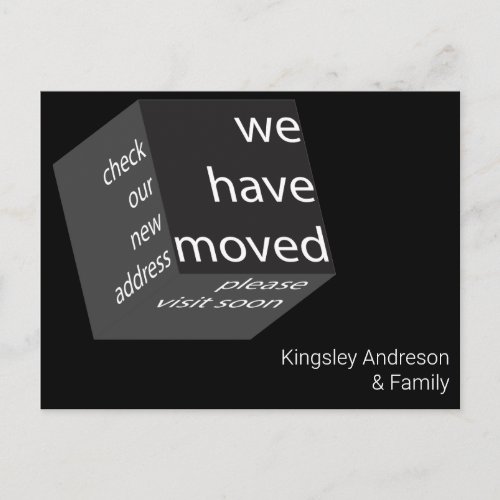 Weve Moved New Change of Address Geometric Cube Announcement Postcard