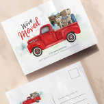 We've Moved New Home Address Red Truck Postcard<br><div class="desc">Share your excitement about your move with friends and family! This classic vintage red truck watercolor we've moved announcement card has both decorative script,  and modern fonts you can easily customize by clicking the "Personalize" button. 

Planning a housewarming party? Easily customize this postcard to share the good news</div>