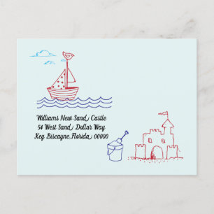 We've Moved New Home Address Sail Boat Announcement Postcard
