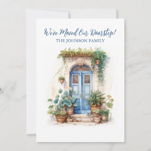 Weve Moved New Home Address Watercolor Door Announcement