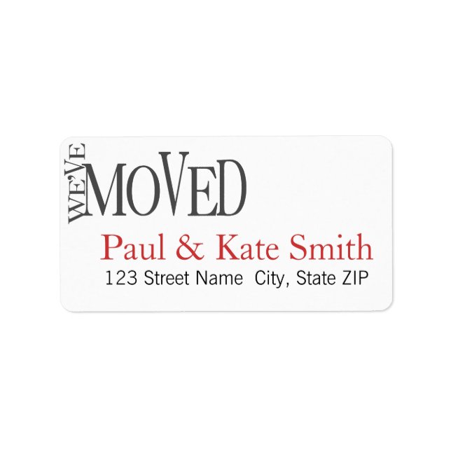 We've Moved! New Home Announcement Address Labels (Front)
