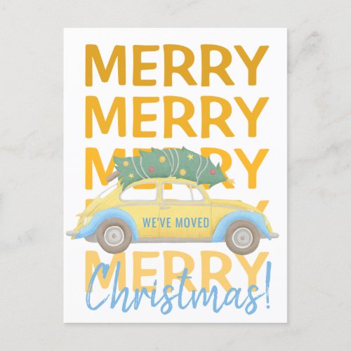 Weve moved new home Christmas holiday moving Announcement Postcard