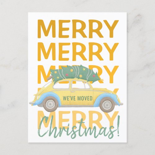 Weve moved new home Christmas holiday moving Announcement Postcard