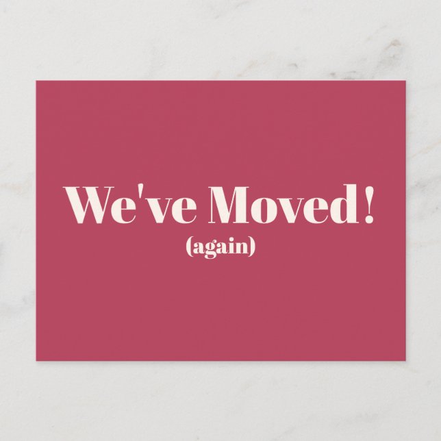 We've Moved New Home Magenta Moving Announcement Postcard (Front)