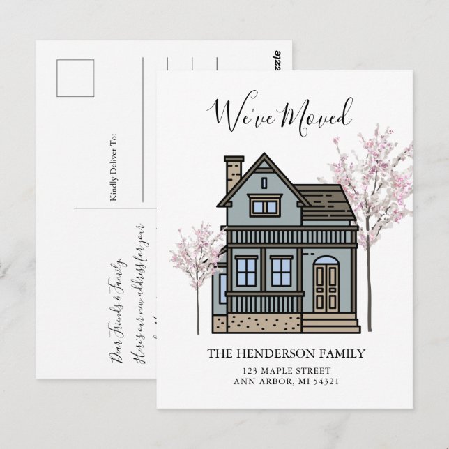 We've Moved New Home Moving Announcement Postcard (Front/Back)