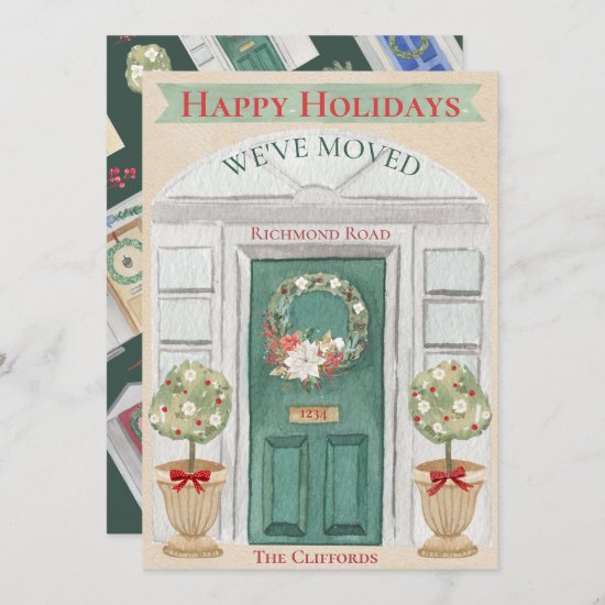 We've Moved New Home or Business Watercolor Xmas Holiday Card