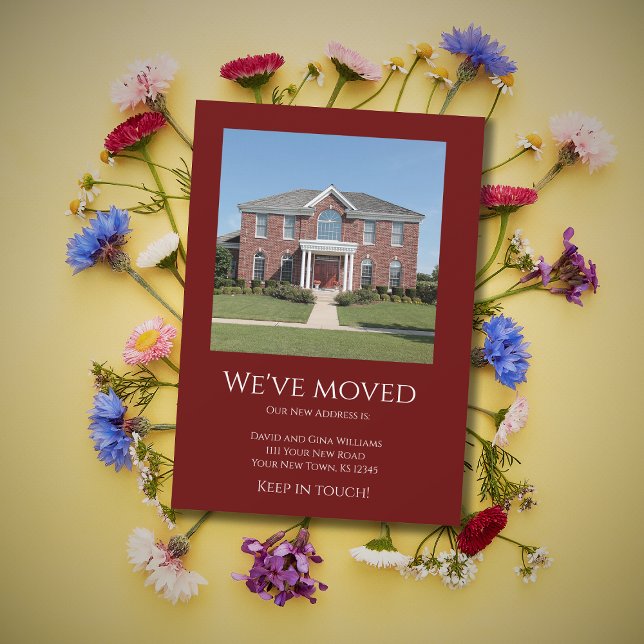 We've Moved New Home Photo Red Moving  Announcement (Creator Uploaded)