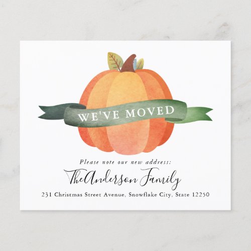 Weve Moved New Home Pumpkin Moving Announcement