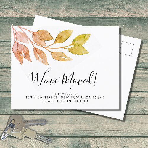 Weve Moved New Home Rustic Foliage Announcement Postcard
