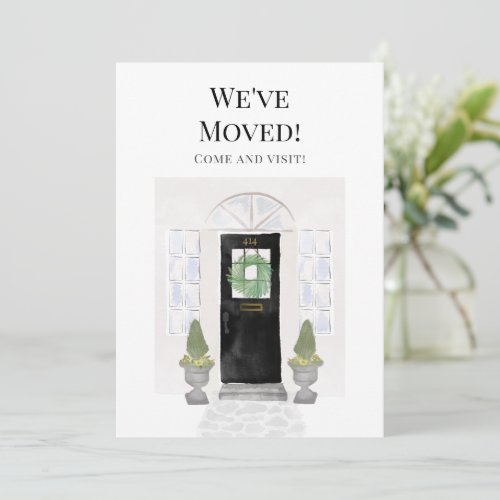 Weve Moved New Home Watercolor Black Door  Announcement
