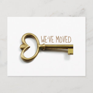 We've Moved New House Key Chic Minimalist Moving Postcard