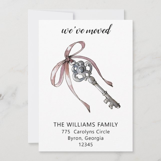 We've Moved New House Key Moving Announcement (Front)