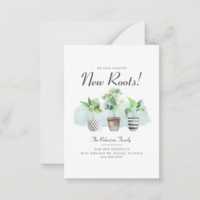 We've Moved New Roots Plants Moving Announcement (Front)