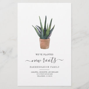 We've Moved New Roots Succulent Plant Budget Card