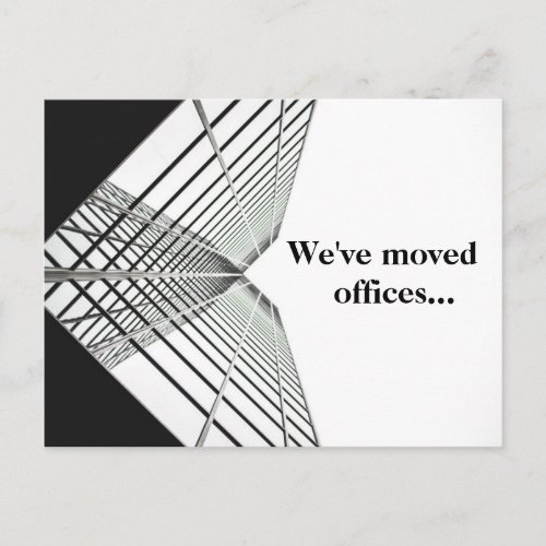 Weve Moved Offices Business Address Change BW Announcement Postcard